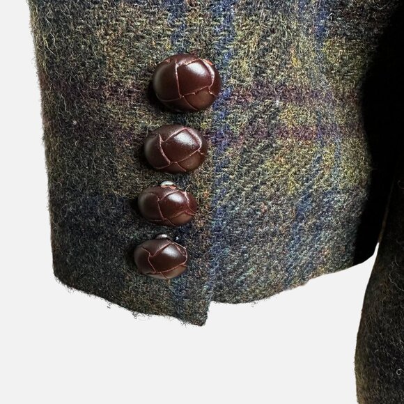 VTG LAUREN RALPH LAUREN Tartan Plaid Wool Blazer Jacket 8 Fall Preppy Academia - Picture 5 of 8